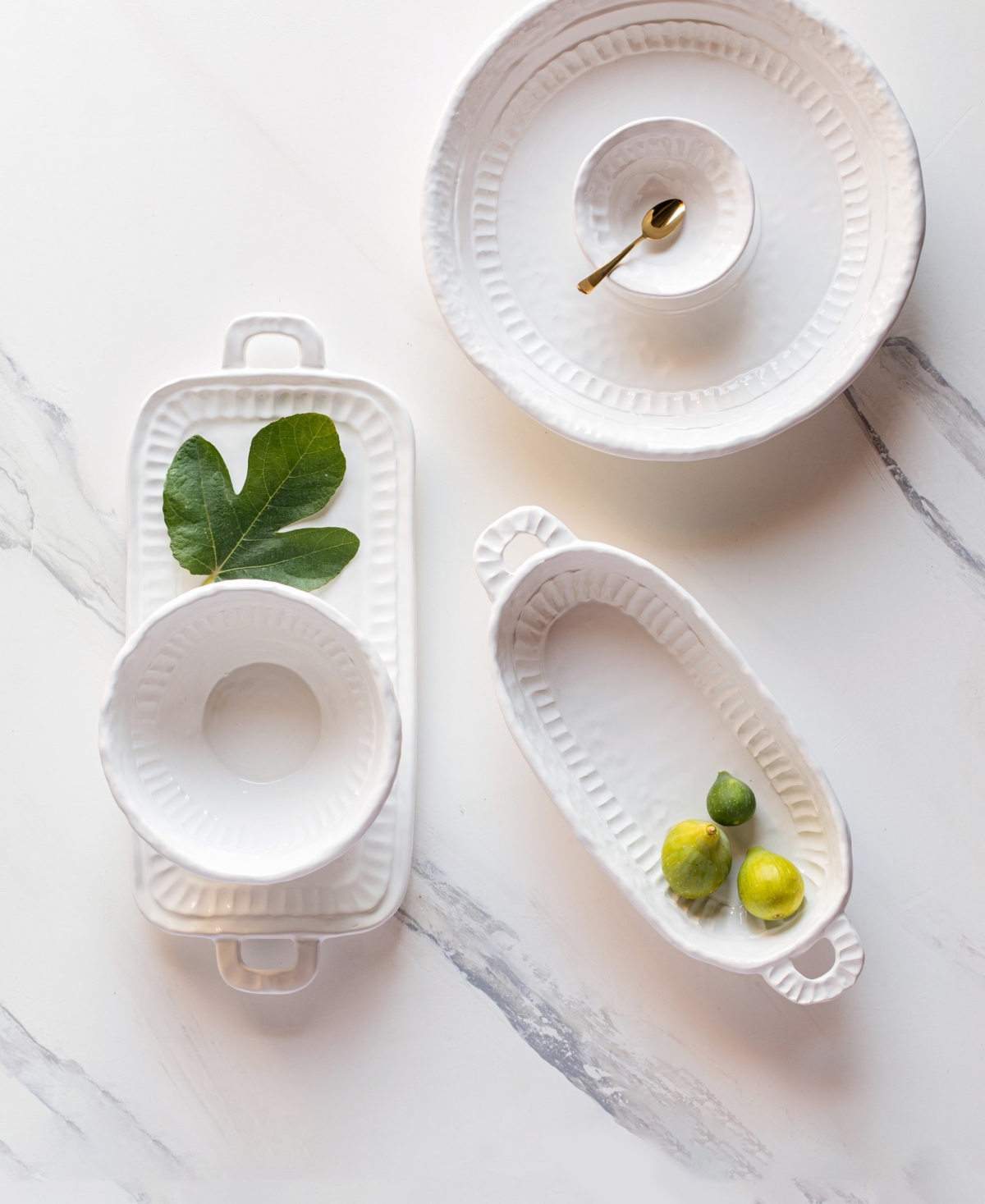 Vietri Pietra Serena Large Chip And Dip In White