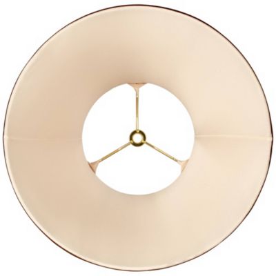 Tan Small Bell Lamp Shade and Brown Trim 6" Top x 12" Bottom x 9" High (Spider) Replacement with Harp and Finial