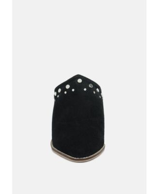 LESLIE Womens Stacked Heel Mules