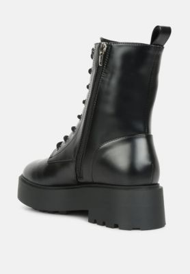 Womens Molsh Faux Leather Ankle Biker Boots