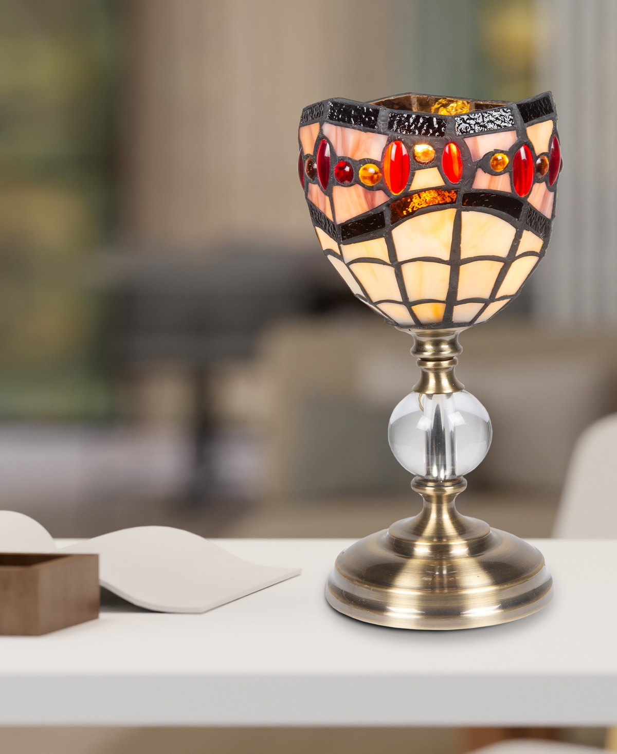 Dale Tiffany 12.5" Tall Fall River Accent Lamp In Multi-color