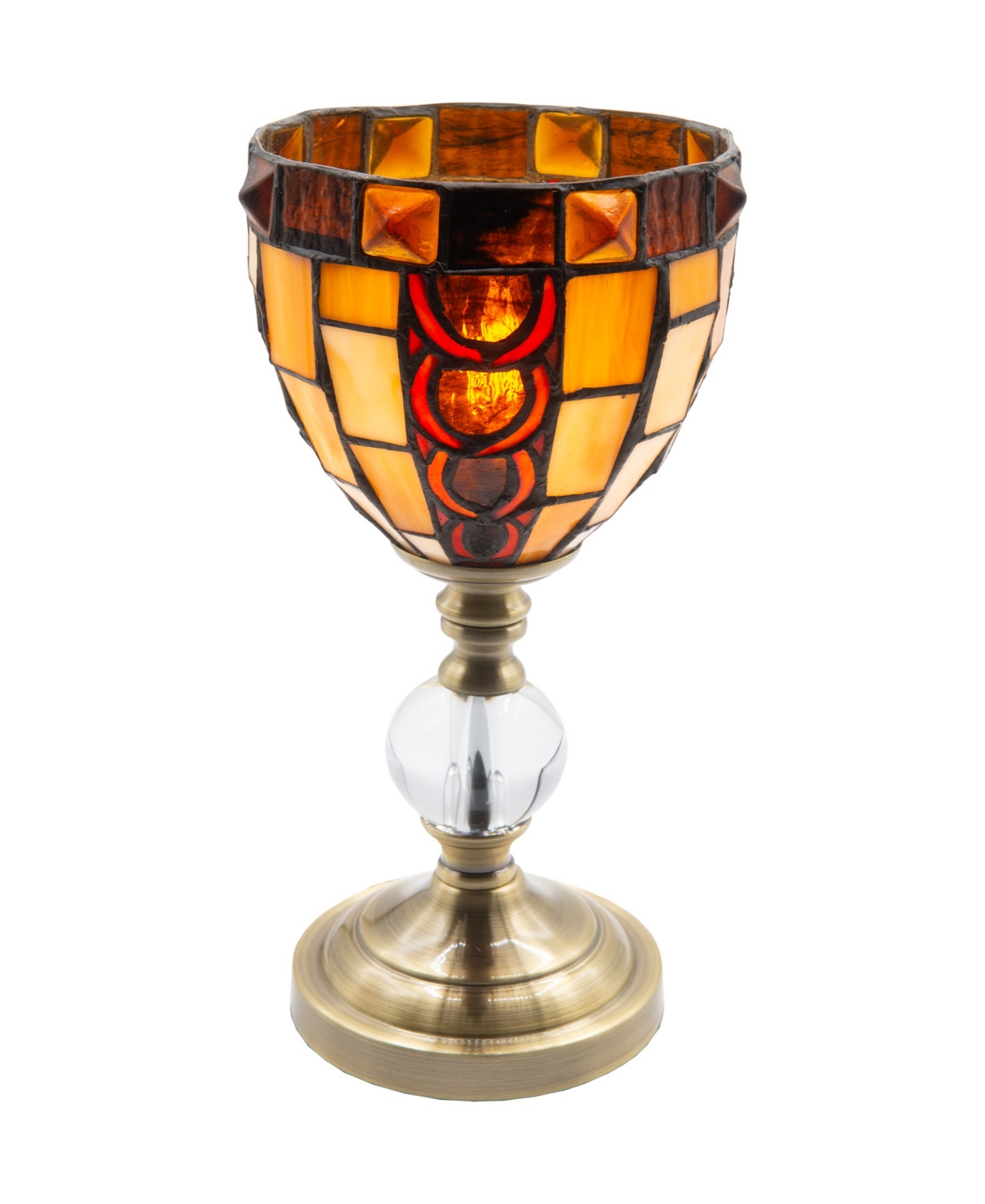Shop Dale Tiffany 13" Tall Vienne Tiffany Handmade Genuine Stained Glass Shade Accent Lamp In Multi-color