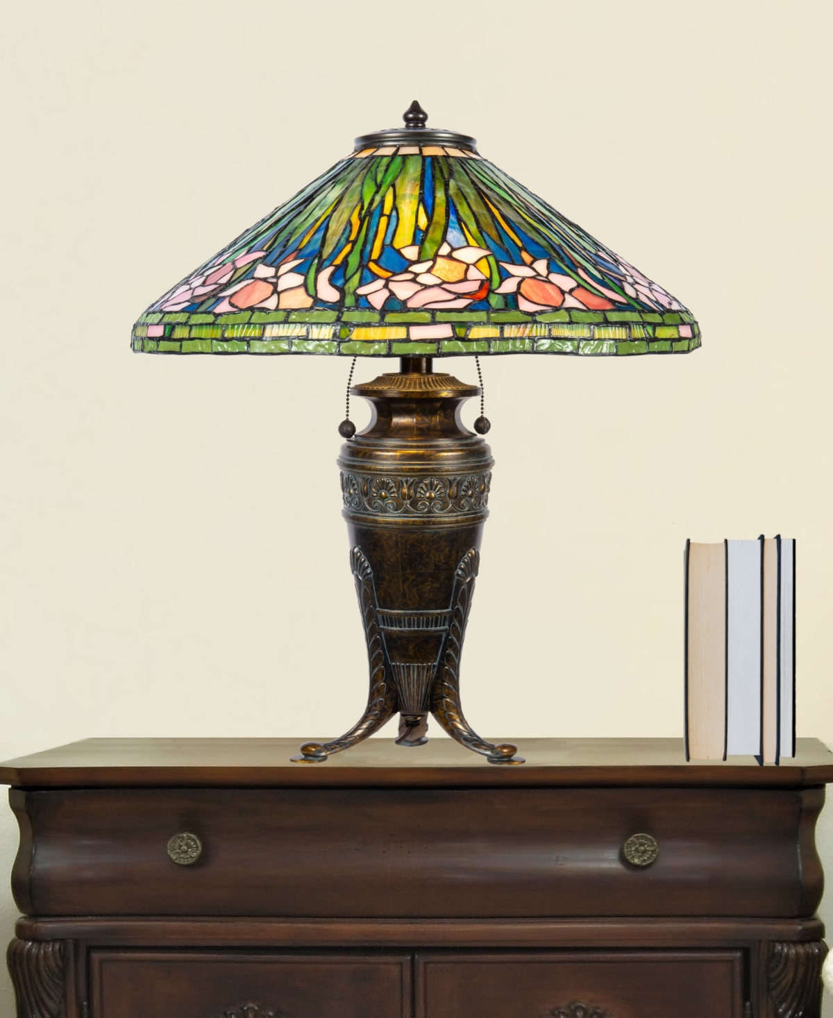 Shop Dale Tiffany 27.5" Tall Pink Glades Tiffany Style Table Lamp In Multi-color