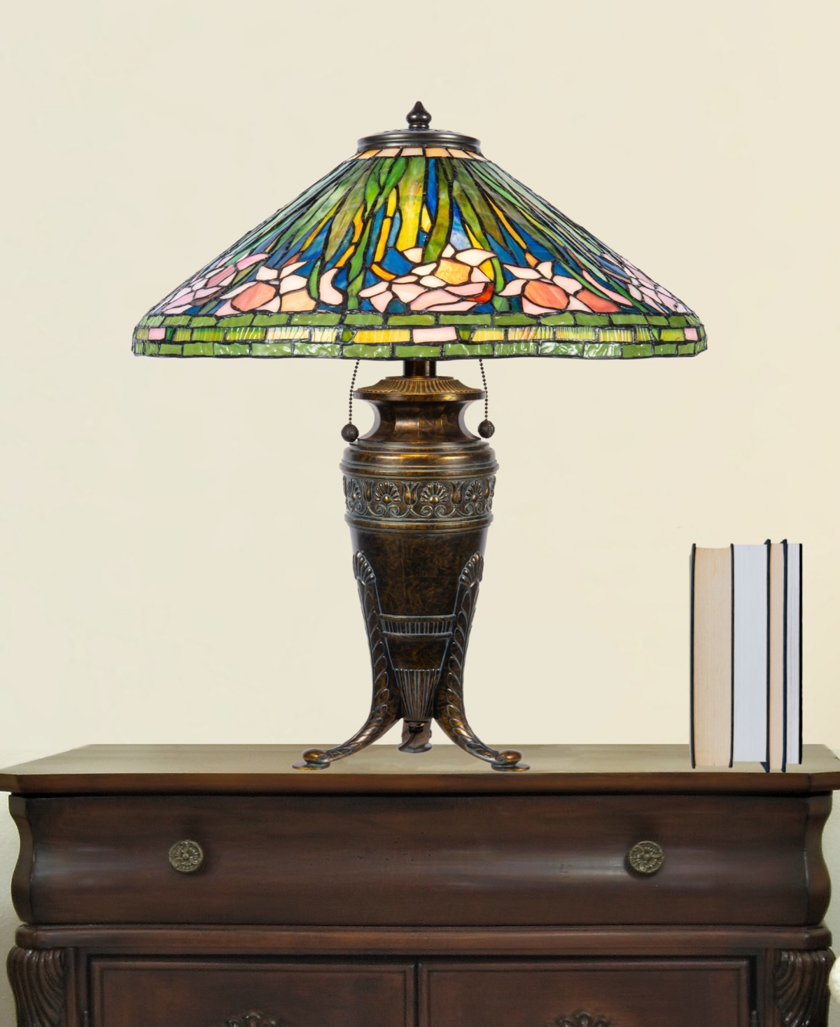Dale Tiffany 27.5" Tall Pink Glades Tiffany Style Table Lamp In Multi-color