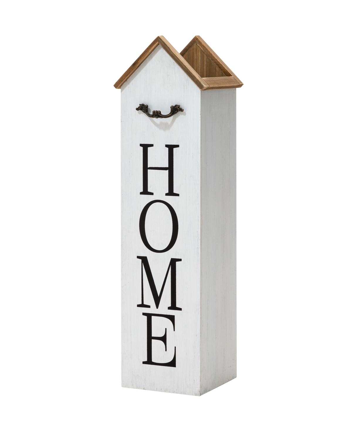 30" H Solid Wood White House with 3D Roof Boxed " Home" Porch Sign - Multi