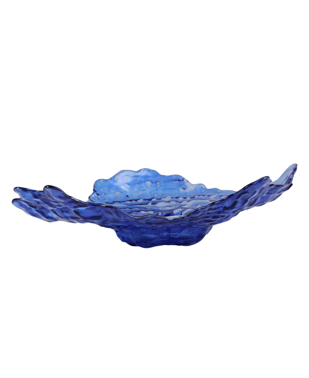 Shop Vietri Ostrica Glass Large Platter In Blue