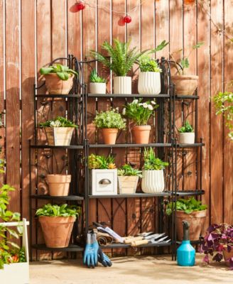 52" H 4-Tiered Metal Corner Shelf Plant Stand or Storage Rack