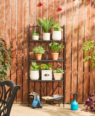 52" H 4-Tiered Rectangular Metal Shelf Plant Stand or Storage Rack