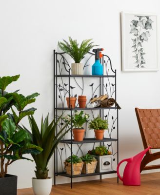 52" H 4-Tiered Rectangular Metal Shelf Plant Stand or Storage Rack