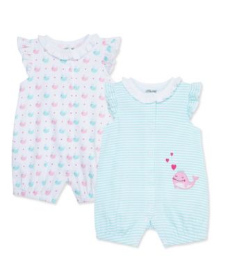 Little Me Baby Girls Whales 2 Pack Rompers - Macy's