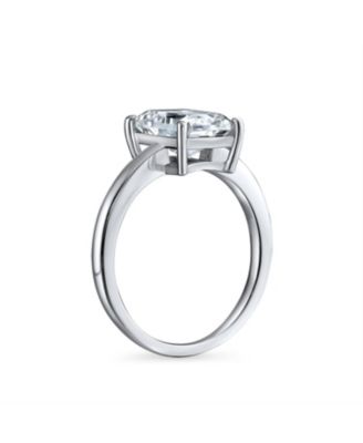Classic Timeless Simple 2.5CT Rectangle Emerald Cut CZ Solitaire Promise Ring Thin Band Sterling Silver