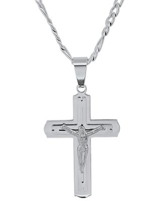 Men's Gold-Tone Crucifix Pendant 24" Necklace