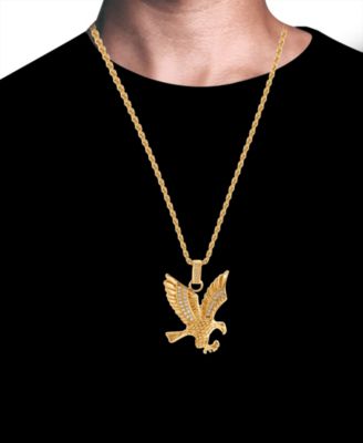 Men's Cubic Zirconia Eagle 24" Pendant Necklace