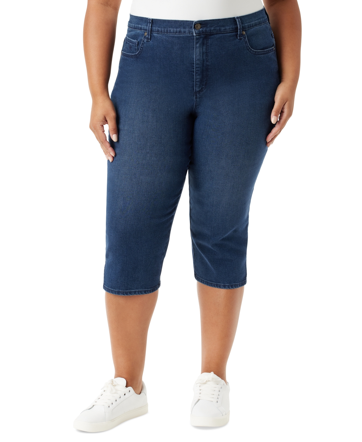 Gloria Vanderbilt Plus Size Amanda High-rise Capri Jeans In Mannor