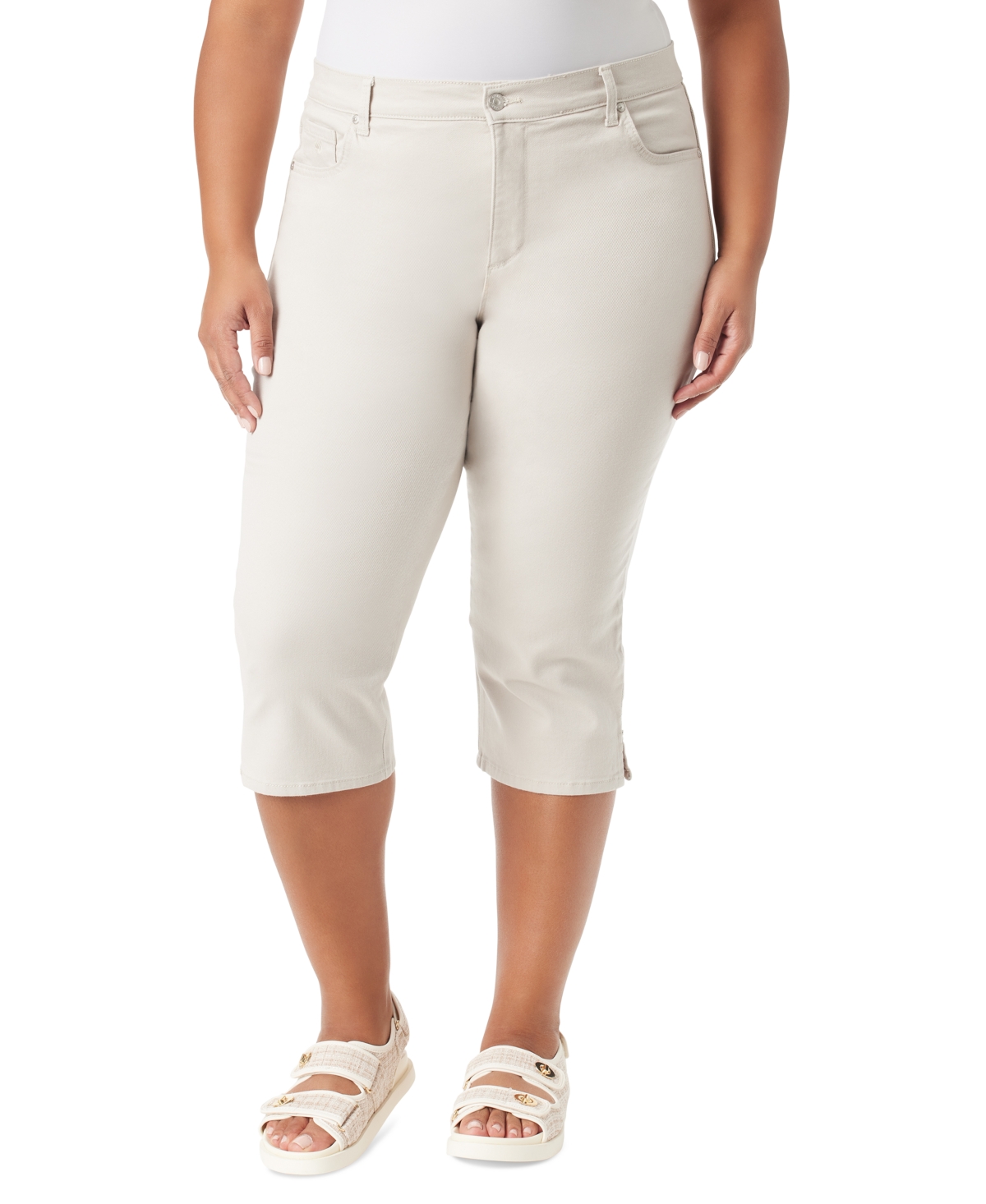 Plus Size Amanda High-Rise Capri Jeans - Black
