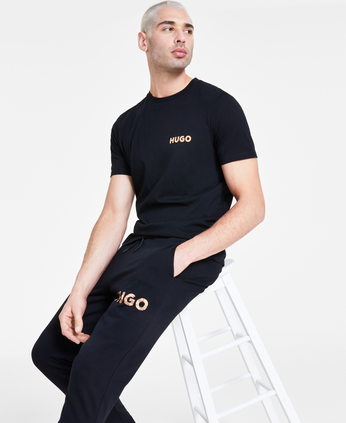 Hugo By  Boss Men's Regular-fit Logo Graphic T-shirt, Created For Macy's In Black