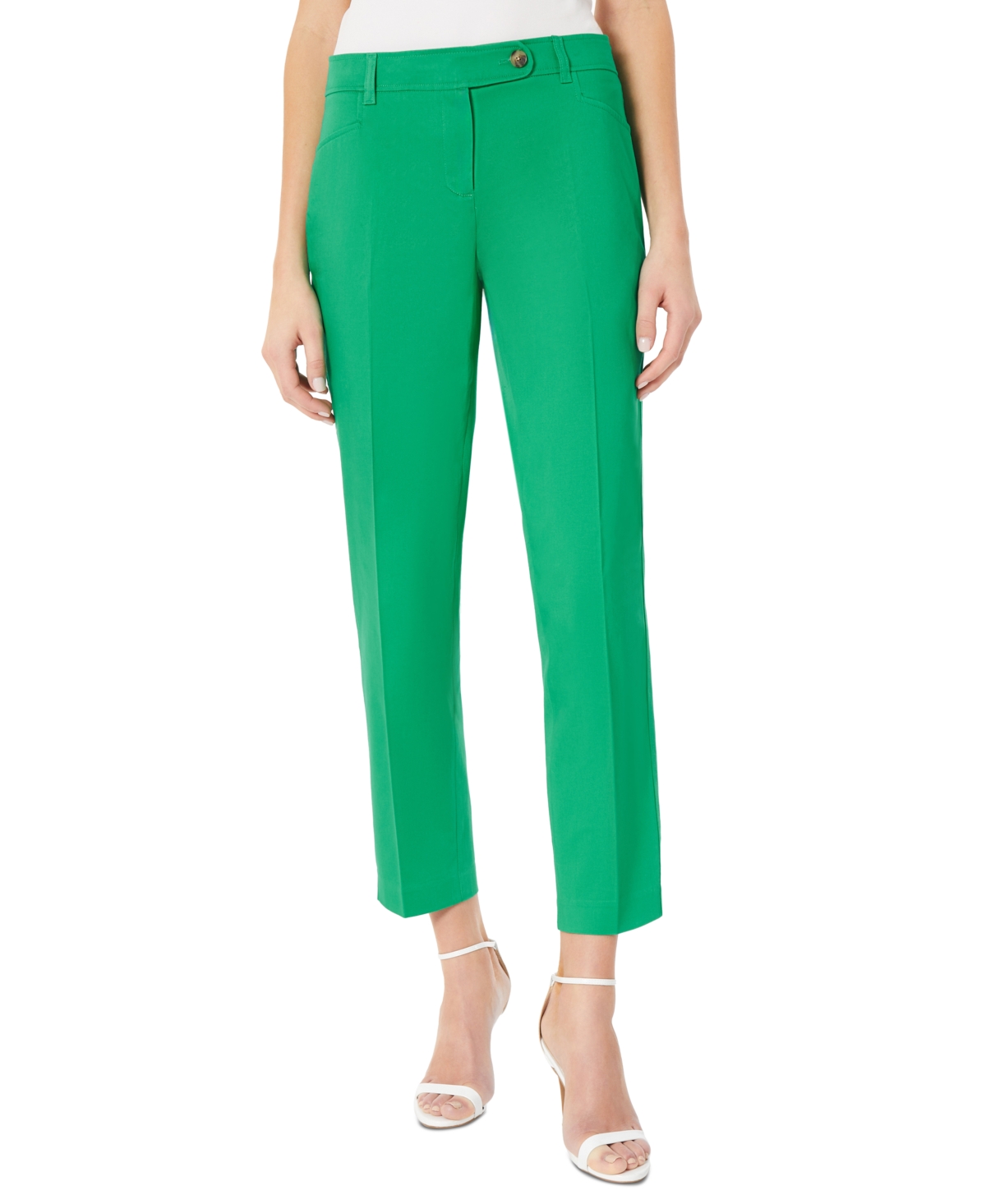 Jones New York Petite Duke Slim Mid-rise Ankle Pants In Kelly