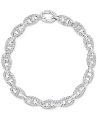 Macy's - Cubic Zirconia Pav&eacute; Mariner Link Chain Bracelet