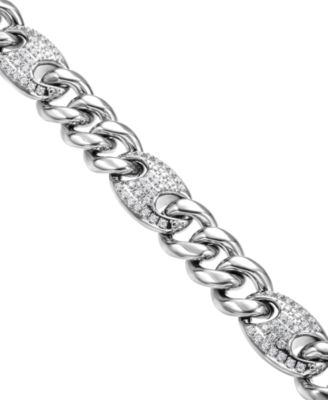 Men's Cubic Zirconia Mariner & Curb Link Bracelet 