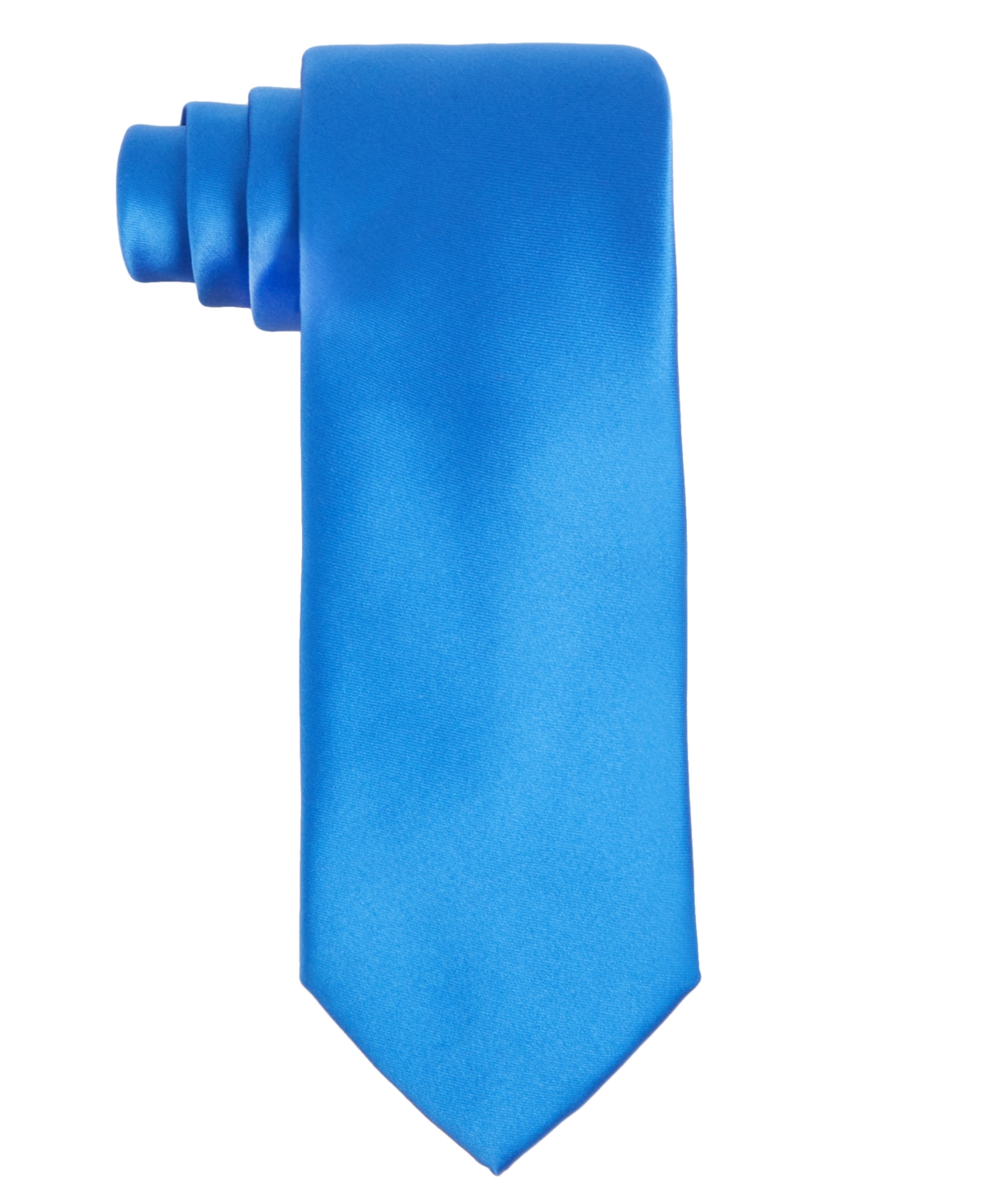 Men's Royal Blue & White Solid Tie - White