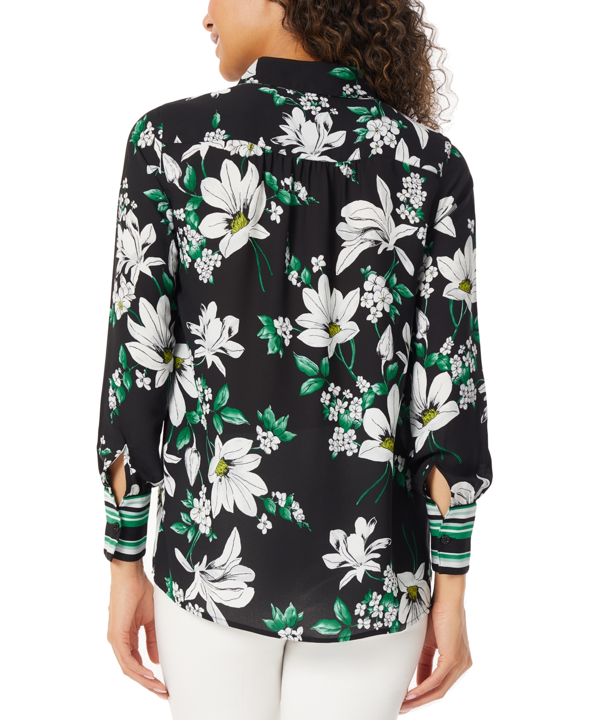 Jones New York Petite Floral-Print Popover Tunic Blouse