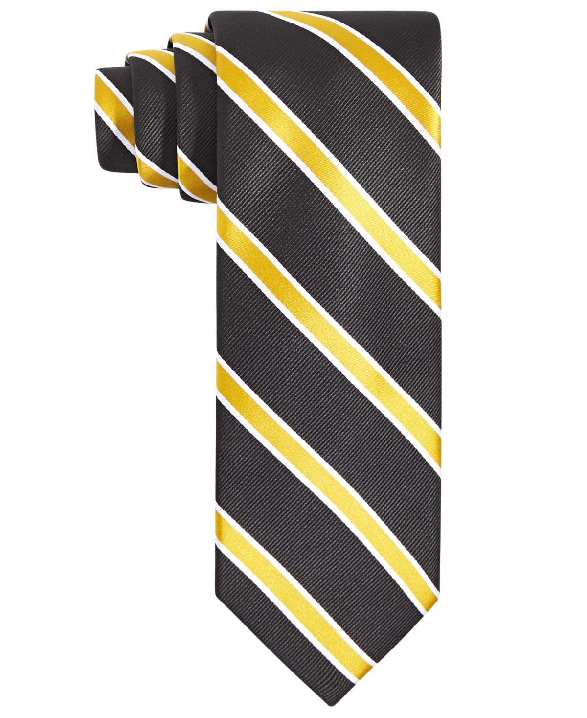 Men's Black & Gold Stripe Tie - Gold