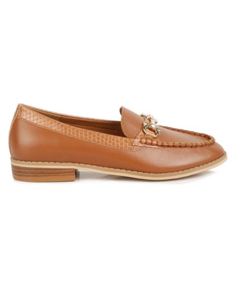 Женские туфли Rag & Co Holda Horsebit Embellished Loafers With Stitch Detail, цвет: Бежевый / Хаки