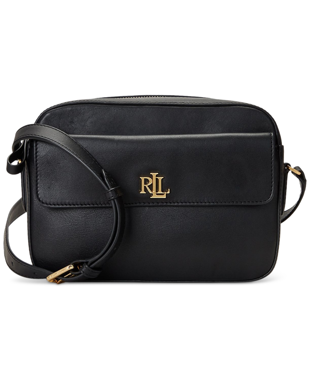 Lauren Ralph Lauren Leather Marcy Camera Bag In Black