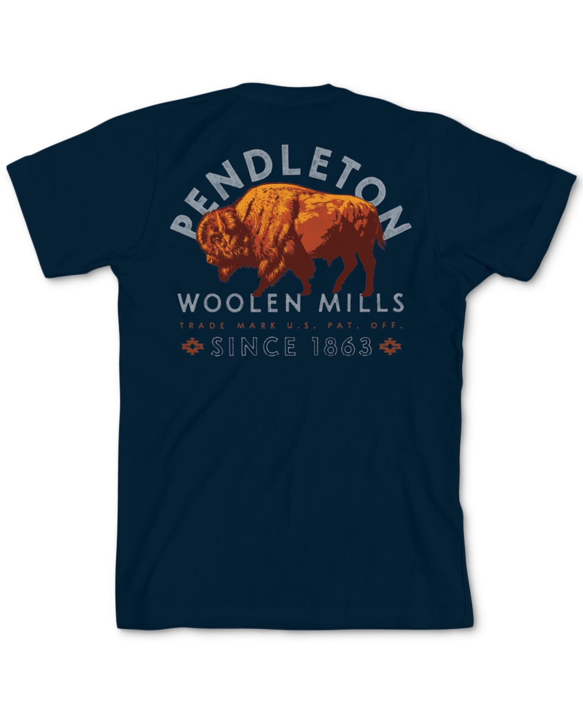 Pendleton Men's Bison Logo Graphic Short Sleeve T-shirt In Blue