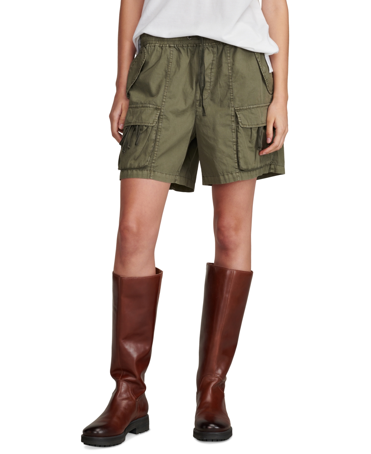 Lucky Brand Women's Cotton Utility Shorts In Dusty Olive