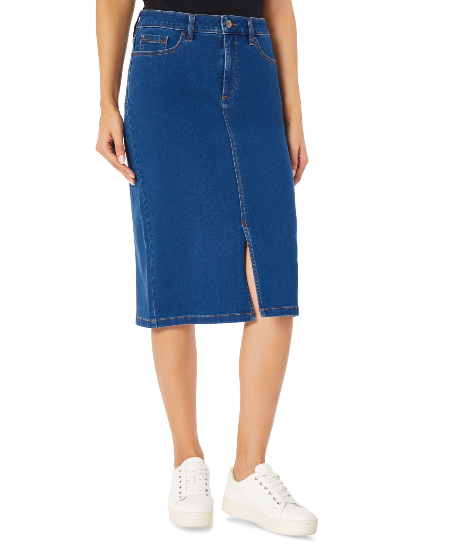 Women's 5-Pocket Denim Below Knee-Length Pencil Skirt