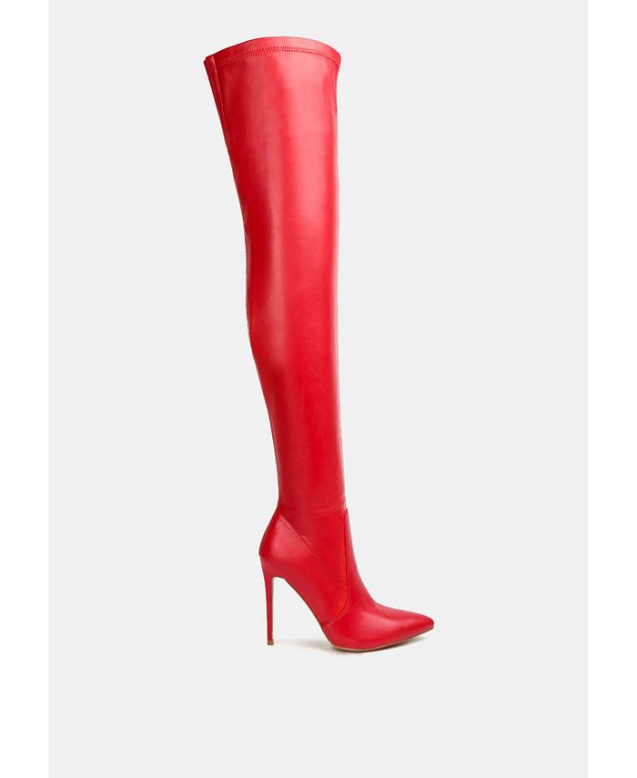 Macy's red shop leather boots