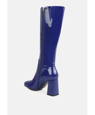 Hypnotize Patent Pu Block Heeled Calf Boots
