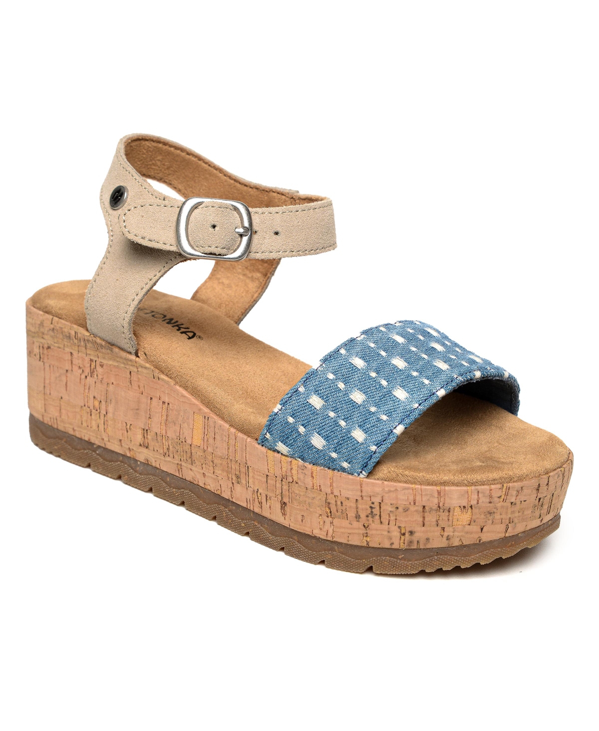 Minnetonka Women's Patrice Ankle Strap Wedge Sandal