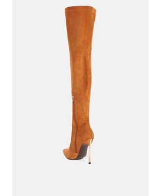 jaynetts stretch suede micro over the knee boots