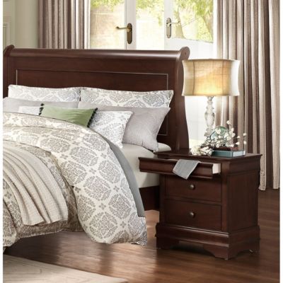 Simplie Fun Louis Philippe Style 1 Piece Nightstand Of Drawers Brown Cherry Finish Okume Veneer Bedroom Furniture