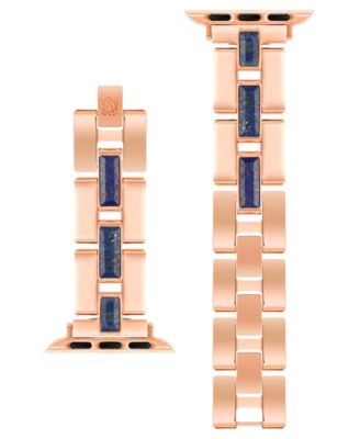 Women's Rose Gold-Tone Bracelet with Genuine Blue Lapis designed for Apple Watch&reg; 42mm (Series 1-3 only) & 44/45/46/49mm (Ultra & Ultra 2)