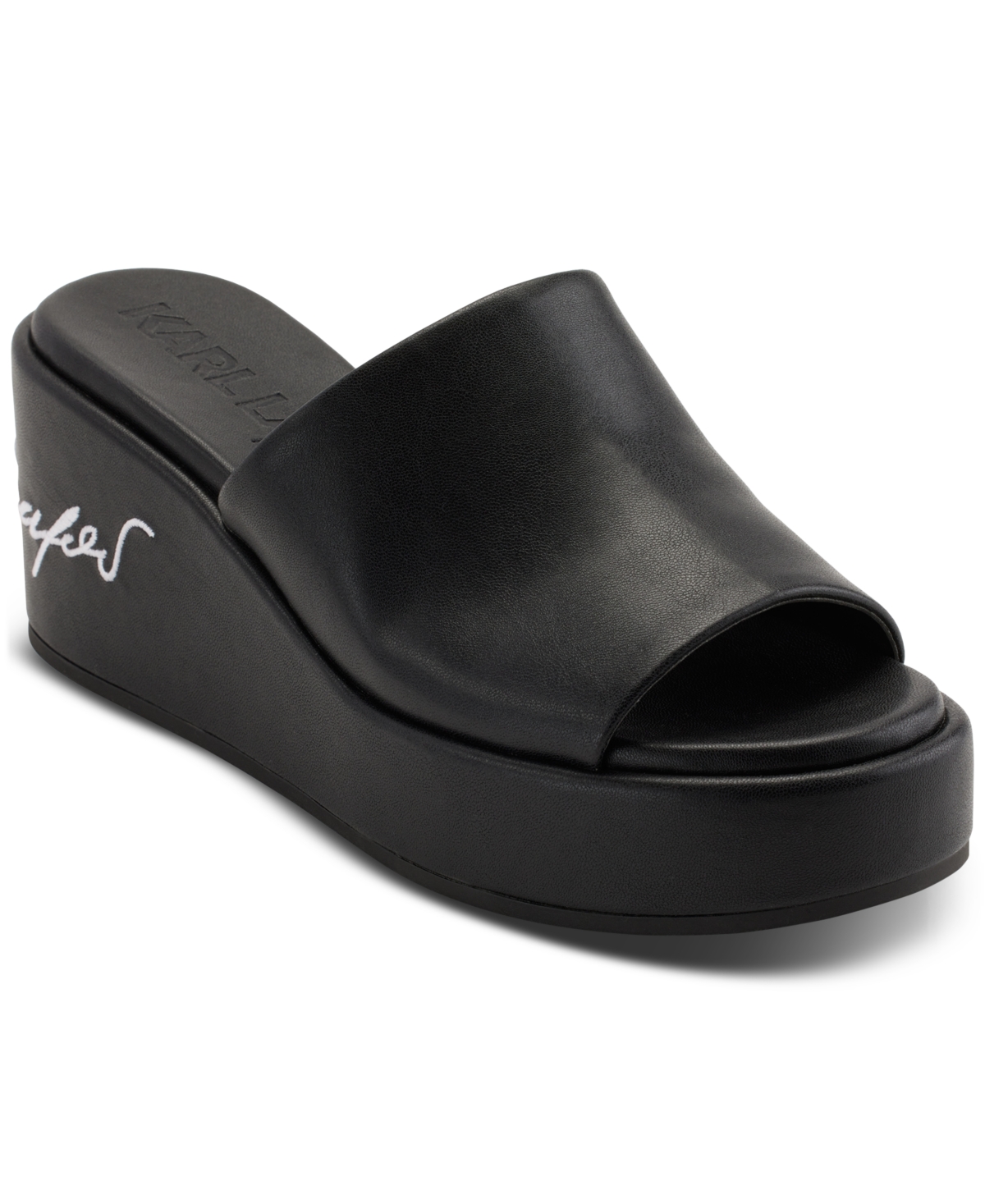 Shop Karl Lagerfeld Women's Calvina Platform Wedge Sandals In Black