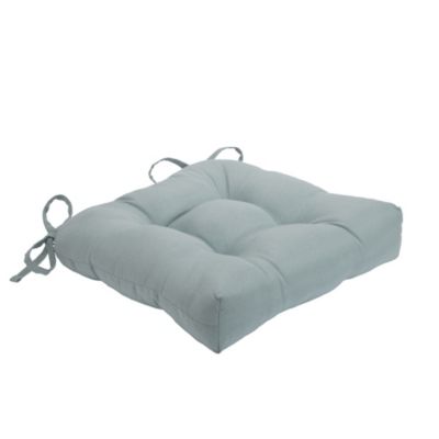 Country Living Plush Solid Colored Country Farmhouse Reversible Chair Cushions/Pads With Tear Proof Ties - Linen - 1 Piece