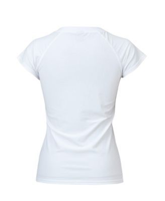 Ladies White Half Zip SS Rash Top