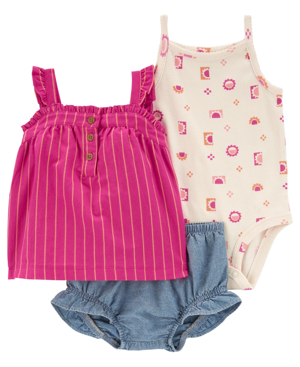 Shop Carter's Baby Girls Little Shorts, 3 Piece Set In Pink
