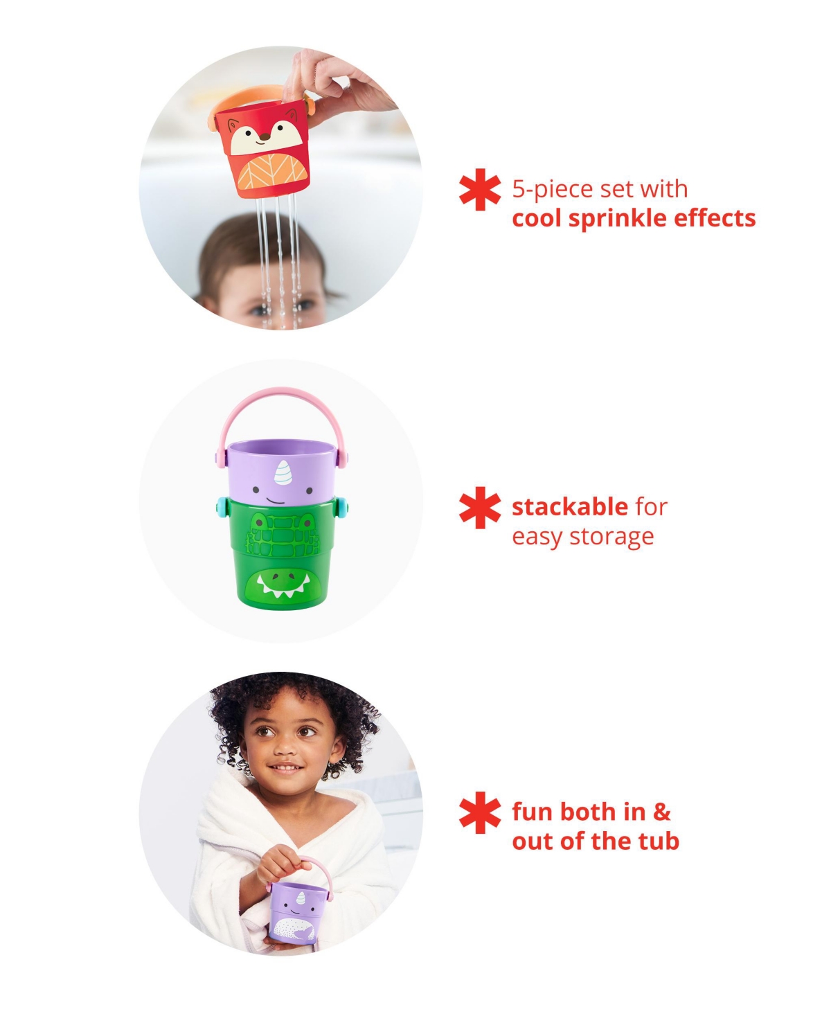 Skip Hop Zoo Stack And Pour Buckets Toy In Multi