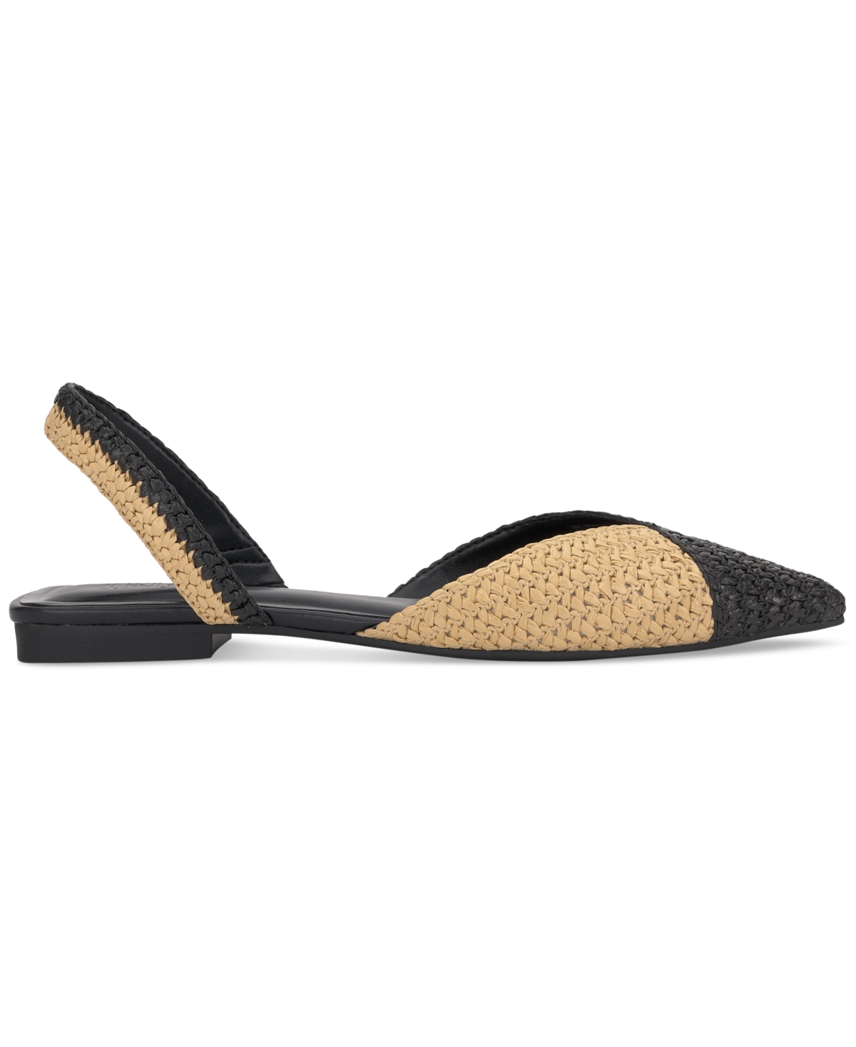 Shop Inc International Concepts Women's Margey Slingback Flats, Created For Macy's In Black,natural Raffia
