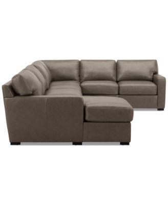 Radley 136" 5-Pc. Leather Square Corner Modular Chase Sectional