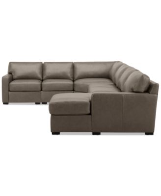 Radley 141" 6-Pc. Leather Wedge Modular Chaise Sectional