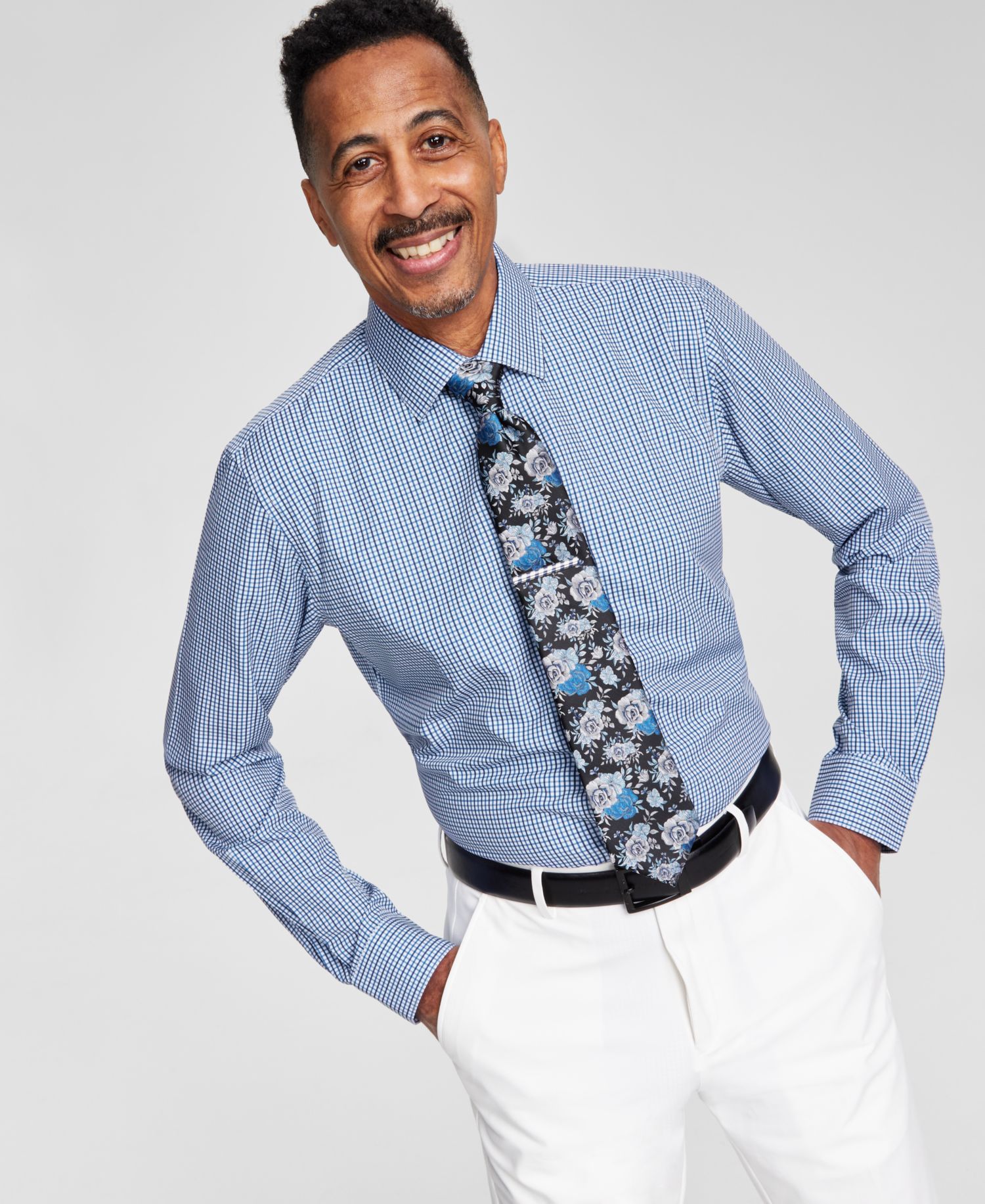 Men's Slim-Fit Check Dress Shirt