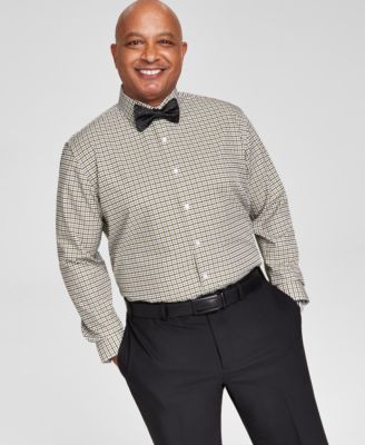 Tayion Collection - Men's Slim-Fit Plaid Dress Shirt