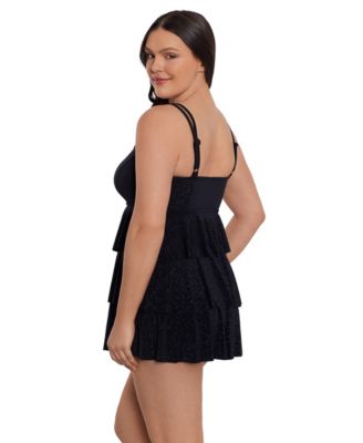 Women's Boss Lady Triple Tier Long Torso Swim Dress