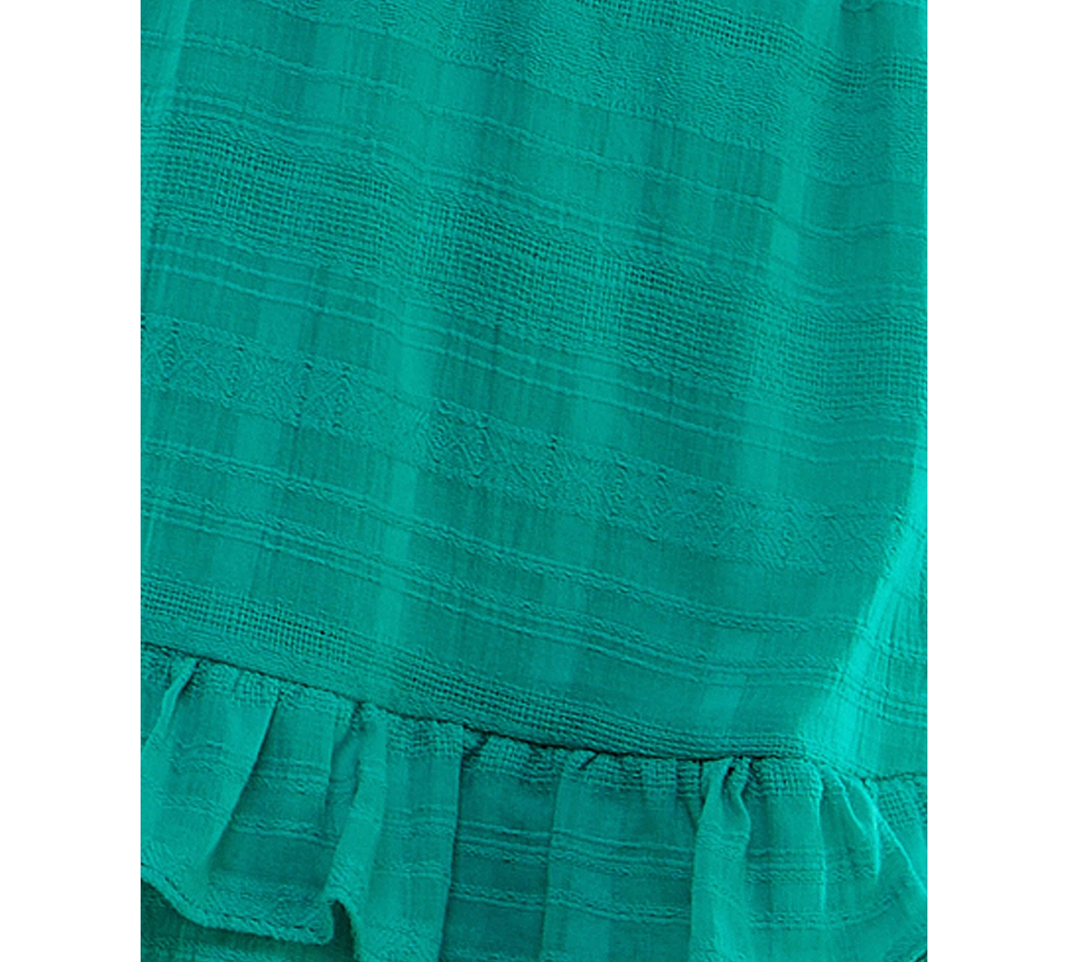 Shop City Studios Juniors' Ruffled Textured Cotton Fit & Flare Dress In Jade