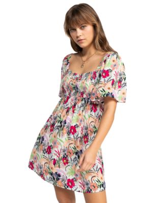Roxy - Juniors' Flutter-Sleeve A-Line Dress